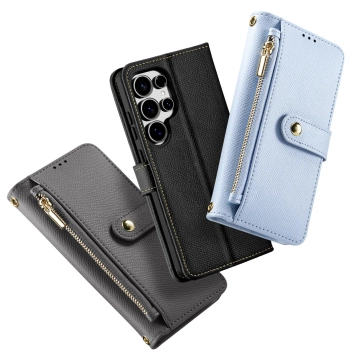 Samsung Galaxy S25 Ultra Dux Ducis Lava Lederhülle Grau
