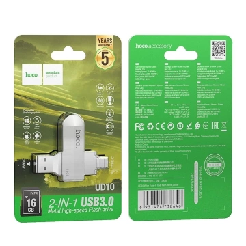 HOCO USB A Typ C Pendrive UD10 16GB USB 3.0 drehbar, breite Kompatibilität