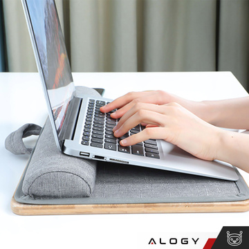 Laptop-Tischständer, Telefonhalter, Tablet, Alogy Bambus-Mauspad, Kniepolster fürs Bett