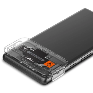 Kameraschutz aus gehärtetem Glas Spigen Optik.TR „EZ FIT“ Kameraschutz 2er-Pack für Google Pixel 7A Schwarz