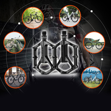 Pedały rowerowe platformowe do roweru MTB aluminiowe 9/16" Aluminium czarne komplet [2szt.]