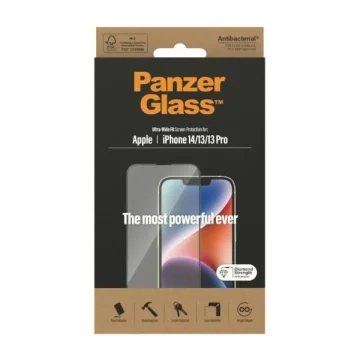 Szkło PanzerGlass Ultra-Wide Fit do iPhone 14 / 13 Pro / 13 / 16e 6,1" Screen Protection Antibacterial 2771