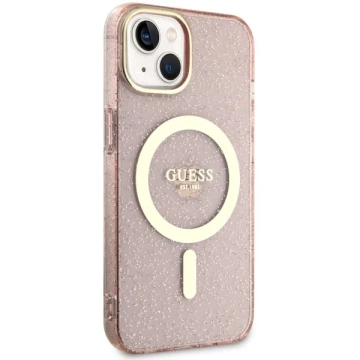 Etui Guess GUHMP14MHCMCGP für iPhone 14 Plus 6,7" Hardcase Glitter Gold MagSafe