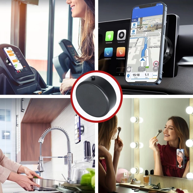 magnetyczny uchwyt samochodowy na telefon do Magsafe z przyssawką próżniową obrotowy o 360° do samochodu na szybę/ekran/wyświetlacz/lusterka/iPhone'a