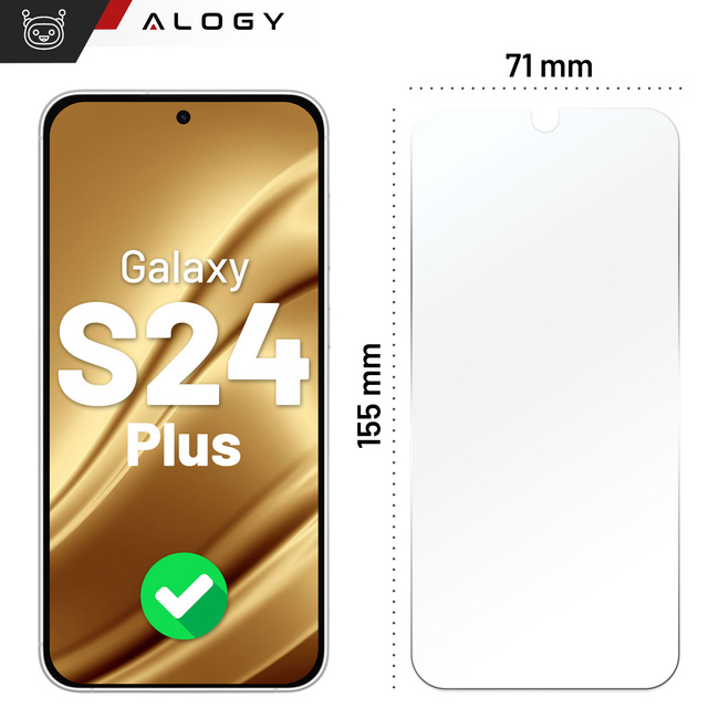 Szkło "NIETŁUKĄCE"do Samsung Galaxy S24 Plus na ekran hybrydowe Alogy Flexi Glass 9H Case Friendly płaskie na ekran
