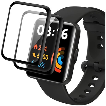 3x flexibles Glas 3D Alogy Displayschutzfolie Pro für Xiaomi Redmi Watch 2 Lite Schwarz