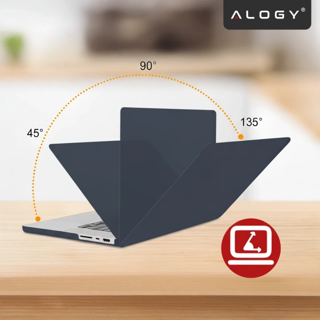 Etui do Apple Macbook Pro 16 2021-2025 (M1/M2/M3/M4) – elastyczna, matowa obudowa ochronna, lekka i odporna – Alogy AirGuard™ Granatowy