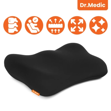  Poduszka do Samochodu pod Plecy Lędźwie DR.MEDIC TravelComfort™ Ergonomiczna poduszka lędźwiowa na fotel krzesło biurowa do auta dla kierowcy pasażera