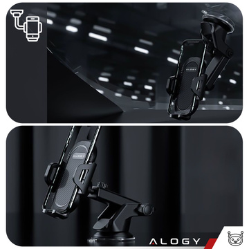 Alogy 3-in-1-Autotelefonhalter für die Windschutzscheibe, das Armaturenbrett, den Cockpit-Organizer