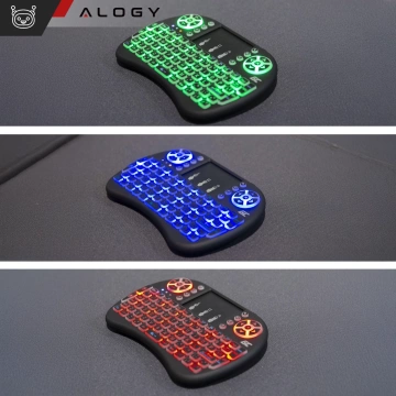 Drahtlose Mini-Tastatur Alogy 3-farbiges Touchpad mit Hintergrundbeleuchtung