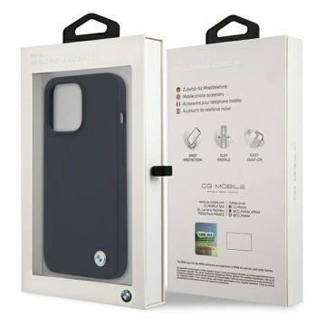 BMW BMHCP13XSTRONG Handyhülle für Apple iPhone 13 Pro Max 6.7" Marineblau/Navy Hardcase Silikon Signatur