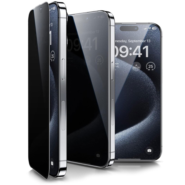Szkło prywatyzujące do iPhone 15 Pro - 3mk HardGlass Max Privacy™ Antyszpiegowskie hartowane
