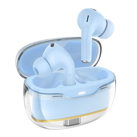 HOCO EW54 Słuchawki Bezprzewodowe Bluetooth TWS – Niebieskie z Etui Ładującym