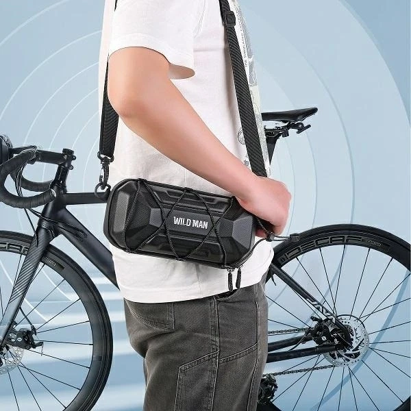 Wildman XT17 1L Vorbau-Fahrradtasche, PU, ​​EVA, wasserdicht, Schwarz
