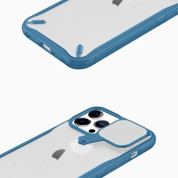 Nillkin Cyclops Case Strapazierfähige Hülle mit Kameraabdeckung und faltbarem Ständer für iPhone 13 Pro schwarz