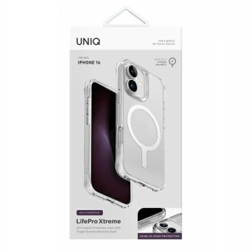 Etui UNIQ LifePro Xtreme do iPhone 16 6.1" Magclick Charging Przezroczysty/Frost Clear