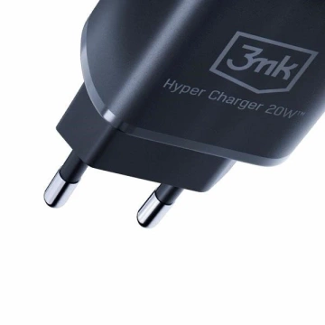 3mk HyperCharger 20W Wandladegerät 1xUSB-C 1xUSB-A PD/QC Schwarz