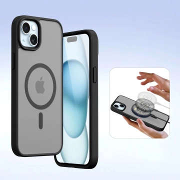 Etui do iPhone 15 Dux Ducis Lawa Skórzane Portfel MagSafe Czarne