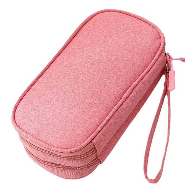 Etui Podróżne na Akcesoria, Organizer na Kable, Ładowarki, Telefon i Powerbank, Wielofunkcyjne i Kompaktowe 21 x 12,5 x 5 cm, Alogy TravelPack™ – Różowe