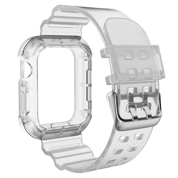 Sportarmband Silikonarmband mit Uhrengehäuse für Apple Watch 1 2 3 38mm Transparent