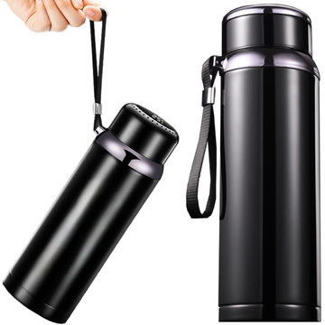 Thermosflasche Thermoflasche 800 ml für Kaffee Tee Yerba Mate LED-Siebschnur Alogy-Display Schwarz