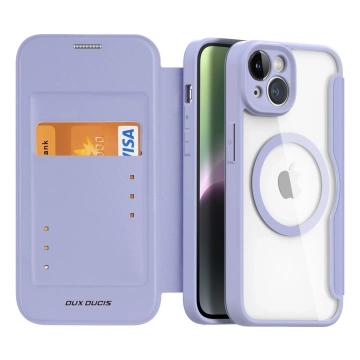 Dux Ducis Skin X Pro Case iPhone 14 Magnetic MagSafe Flip Case Lila