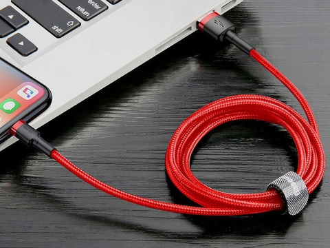 Kabel 2m Baseus Keviar USB Lightning für iPhone iPad iPod 1.5A Czerwony