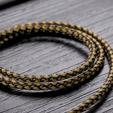 Audiokabel 2x Miniklinke - Klinke 3,5 mm lang AUX-Kabel Starkes Geflecht 1,5 m Gold