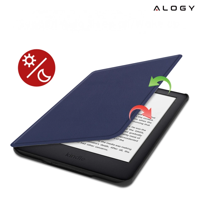 Etui ochronne na czytnik E-Book Alogy ProBook Cover obudowa do Kindle Paperwhite 6 2024 Granatowe