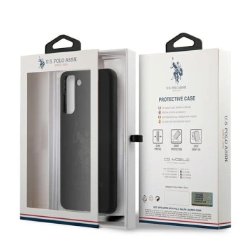 US Polo Silicone On Tone Handyhülle für Samsung Galaxy S21 schwarz/schwarz