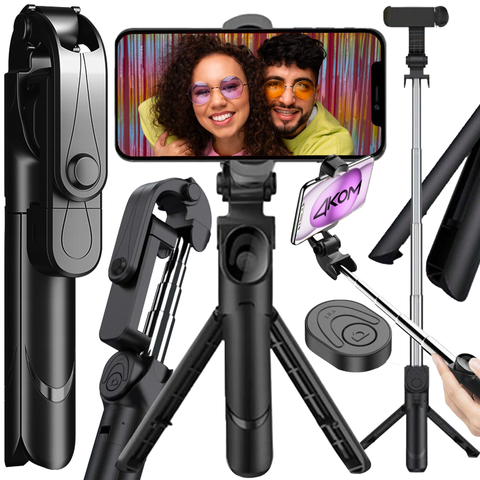 Selfie-Stick-Stativ Stativ-Telefonhalter Alogy Tripod Selfie-Stick Bluetooth 360-Fernbedienung Schwarz