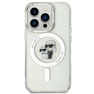 Etui Karl Lagerfeld KLHMP15LHGKCNOT do iPhone 15 Pro 6.1" transparent hardcase Karl&Choupette Glitter MagSafe