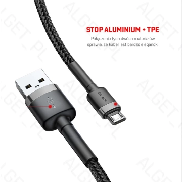 Baseus Cafule Micro-USB 1.5A Nylonkabel 200cm Rot