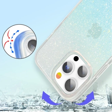 Kingxbar Streamer Series luksusowe eleganckie etui na iPhone 13 Pro niebieski (Triangle)