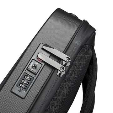 Bange Diebstahlsicherer, wasserdichter Rucksack für 15,6"-Laptops, ideal für Stadtreisen, 46 x 31 x 8 cm, für Arbeit und Flugreisen, für Damen und Herren, mit USB-Anschluss und Zahlenschloss, Schwarz