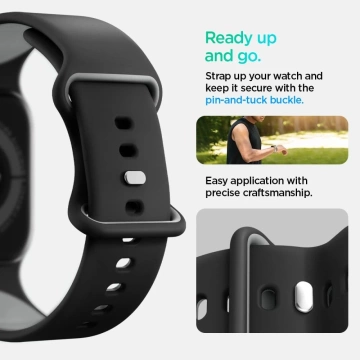Pasek Spigen Nano Pop do Apple Watch 44/45/46/49 mm Czarno-Szary