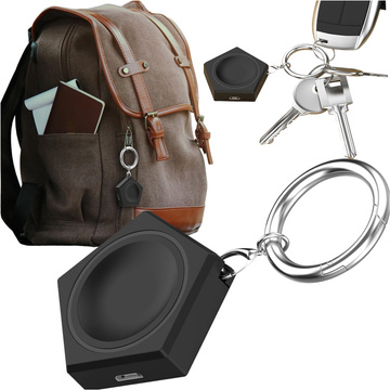 Schlüsselanhänger-Ladegerät für Samsung Galaxy Watch, magnetische Induktion, 2,5 W, mit Schlüsselanhänger-Anhänger, Schwarz