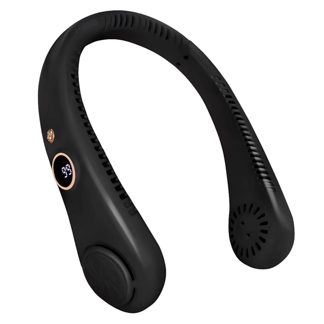 Wiatrak na szyję Alogy BreezeNeck™ mini wentylator cyrkulator powietrza na kark z wyświetlaczem 1500mAh Czarny