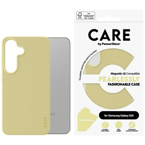 Etui CARE do Samsung Galaxy S25 by PanzerGlass Fearlessly Magnetic Żółty