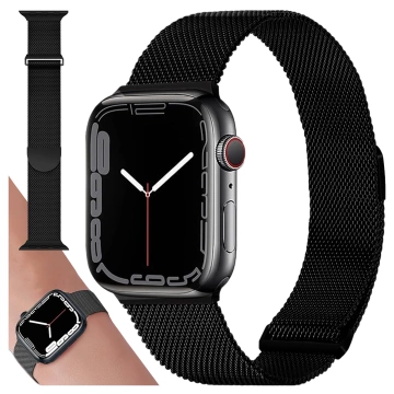 Alogy Stahlarmband für Apple Watch 42/44/45/49 mm Edelstahl Schwarz