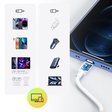 Kabel USB-C für Lightning für Apple iPhone iPad iPod 20W 2m BOX Weiß