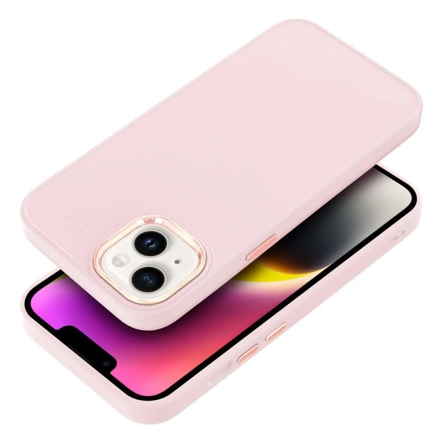 FRAME-Hülle für Apple iPhone 15, Puderrosa