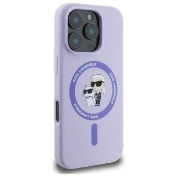Karl Lagerfeld Hülle für iPhone 16 Pro 6,3" Lila MagSafe Hardcase Silikon Karl
