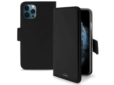PURO Wallet Abnehmbare Hülle für Apple iPhone 12/ 12 Pro Schwarz