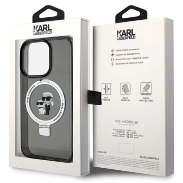Etui Karl Lagerfeld KLHMP15XHMRSKCK iPhone 15 Pro Max 6,7" czarny/schwarz Hardcase Ring Stand Karl
