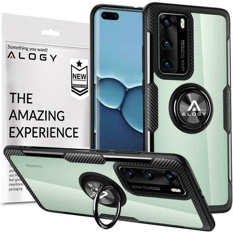 Etui Alogy Ring Holder Clear Armor für Huawei P40 schwarz