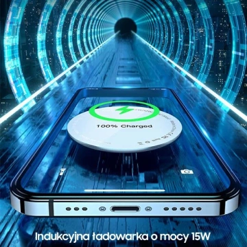 USAMS Ładowarka indukcyjna US-CD160 magnetic W2 15W aluminiowa iPhone 12 series srebrny/silver CD160DZ01