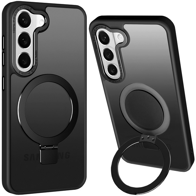 Etui pancerne Alogy Stand Ring Case obudowa na telefon do MagSafe do Samsung Galaxy S23+ Plus matowe Czarne