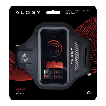 Alogy WaterProof Sport ArmBand Lauftasche, wasserdichtes Armband für Telefon 6,7 Zoll, Schwarz