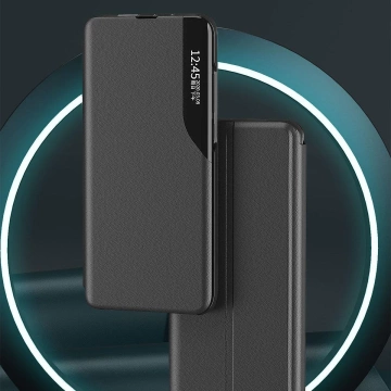 Eco Leather View Case elegante Hülle mit Flipcover und Standfunktion für Samsung Galaxy A73 schwarz